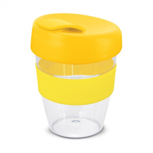 Yellow Debossed Band Coffee Cups